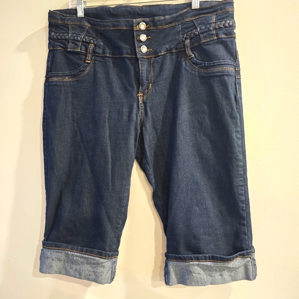 Massini Womens‎ Size 20W Blue Solid Straight Leg Jeans.D136